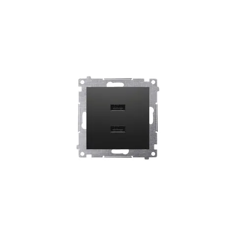 SIMON 54 Ładowarka 2 xUSB 2,1A 5VDC 230V, czarny; DC2USB.01/49 KONTAKT-SIMON