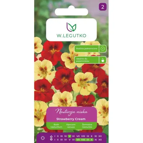 Nasiona Nasturcja niska Strawberry Cream mieszanka 3g