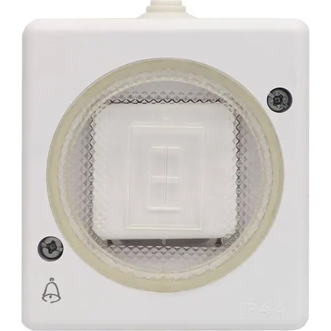 TROL Przycisk natynkowy dzwonek bryzgoszczelny IP44 10A 250V, biały; 100404 KOS ELEKTRO SYSTEM
