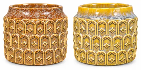 OSŁONKA CERAMICZNA 13x10.5cm ŻÓŁTA / BRĄZOWA 1szt