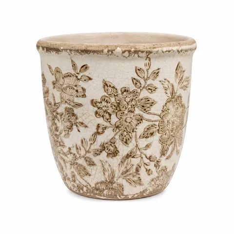 DONICA CERAMICZNA PLANTER CERAMIC 12.5X12.5X12CM BROWN 112070