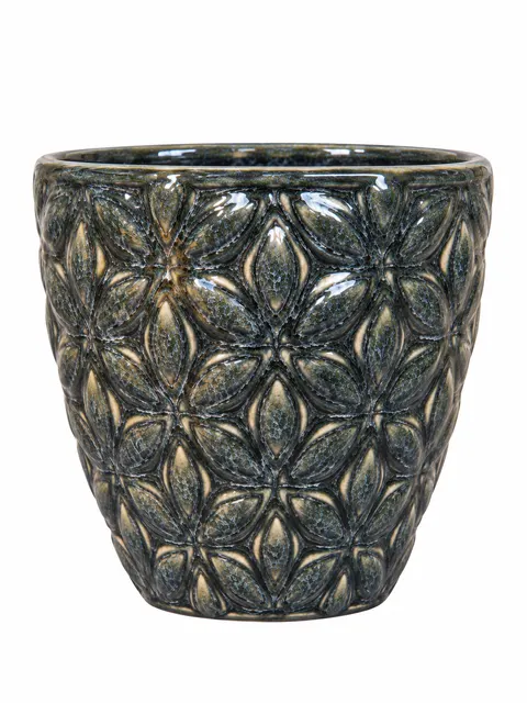 CIEŚLAK DONICA VIDA EGG POT B.BLACK 12,5x11cm CERAMICZNA