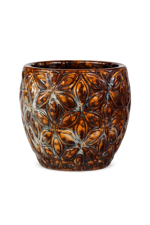 CIEŚLAK DONICA VIDA EGG POT BROWN D12.5 H11 CERAMIKA OSŁONKA