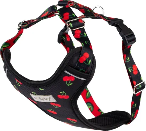 Szelki bezuciskowe dla psa AmiPlay BeHappy Discovery Cherry XXL 70-105 cm
