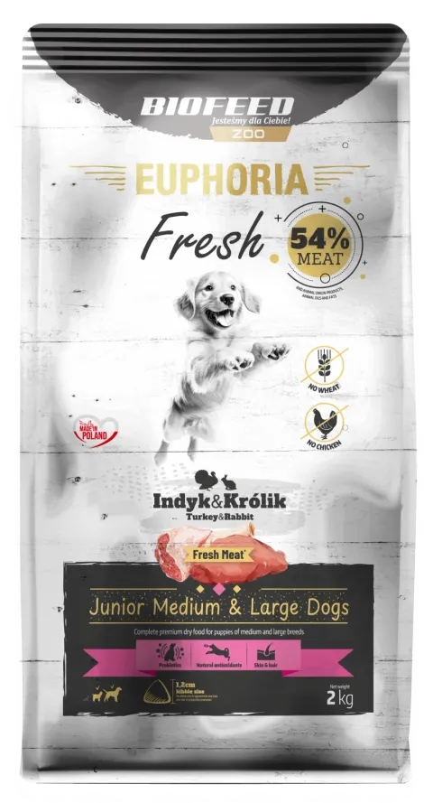 KARMA EUPHORIA FRESH MEAT JUNIOR INDYK/KRÓLIK M/L 2KG