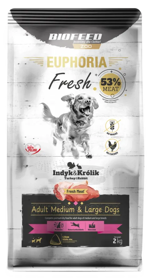KARMA EUPHORIA FRESH MEAT ADULT INDYK/KRÓLIK M/L 2KG