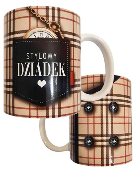 Kubek Na Dzień Dziadka Stylowy Dziadek Krata 300ml