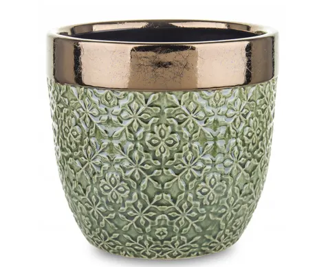 OSŁONKA 136881 CERAMIKA ZIELONA ZŁOTY RANT 16CM