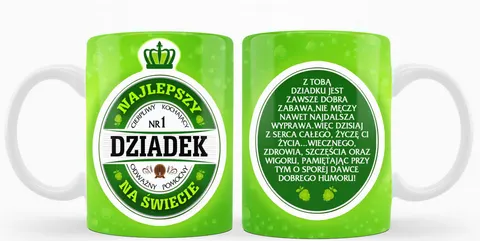 KUBEK NAJLEPSZY DZIADEK ZIELONY 300ML