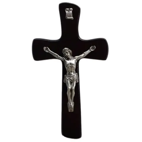 Krzyż wiszący drewniany h25cm WENGE - 04952
