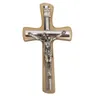 Krzyż wiszący drewniany h10cm bezbarwny z wkładką - 11460