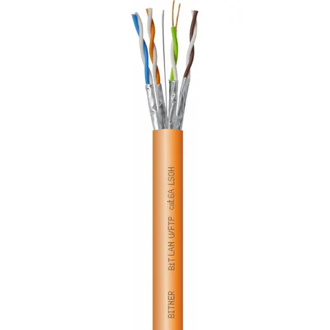 Bezhalogenowy kabel do sieci teleinformatycznych U/FTP 4x2x23 AWG cat. 6A 500MHz LSOH, BiTLAN; BITNER