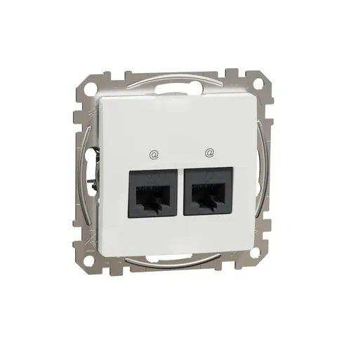 Sedna Design & Elements Gniazdo komputerowe podwójne RJ45 kat.5e UTP, białe; SDD111452, SCHNEIDER ELECTRIC