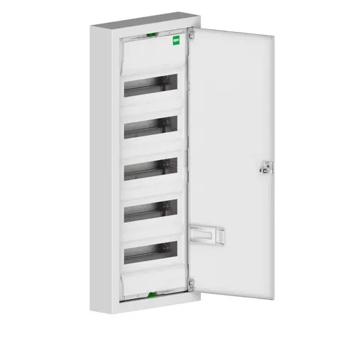 Rozdzielnica modułowa RN 5x12M natynkowa IK05 IP30, drzwi metalowe, z zaciskami PE+N, biały, MSF; 2005-11, ELEKTRO-PLAST NASIELSK