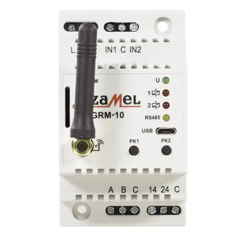 GRM-10 ZDALNY STEROWNIK GSM MODUŁOWY 2-KANAŁOWY TH35 2M