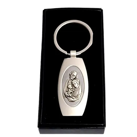 Brelok w pudełku metalowy - Św. Krzysztof (lusterko) mat owal - 59870