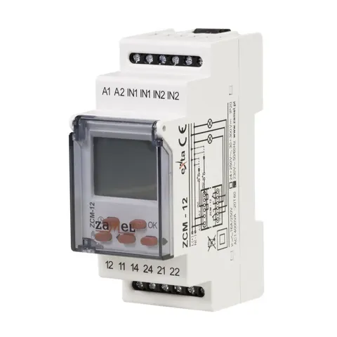 Programator czasowy 2 kanałowy tygodniowy 230V AC TYP: ZCM-12, ZAMEL