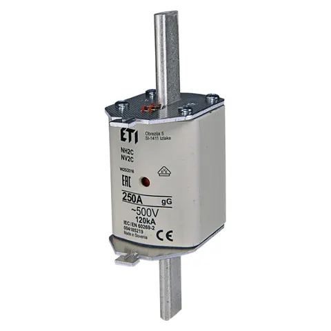 Wkładka topikowa przemysłowa zwłoczna (WT-2C/gG 250A), NH2C gG 250A/500V KOMBI; 004185219 ETI POLAM