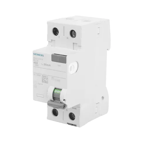 Wyłącznik różnicowoprądowy 2P 40A 30mA typ AC 10kA 230V 2M; 5SV4314-0 SIEMENS