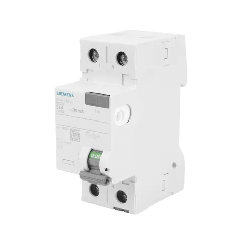 Wyłącznik różnicowoprądowy 2P 25A 30mA typ AC 10kA 230V 2M; 5SV4312-0 SIEMENS