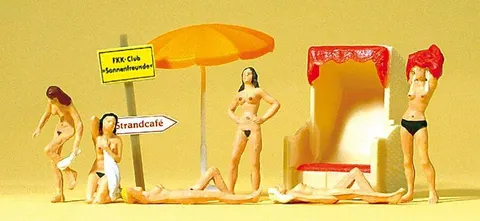 Plażowicze, nudyści H0-1:87, Preiser 10107