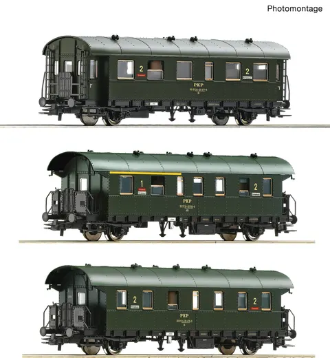 Zestaw 3 wagonów osobowych ex "Donnerbüchse" H0-1:87 PKP ep. IV, Roco 74019