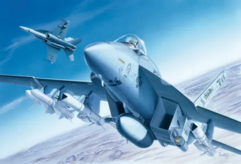 Myśliwiec F/A-18 E/F SUPER+B154 HORNET 1:72, Italeri 0083