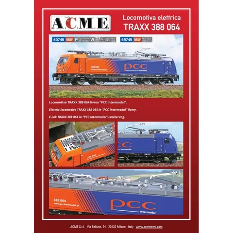 Elektrowóz E-Lok TRAXX 388 064 w H0-1:87 PCC Intermodal ep. VI, ACME 60745