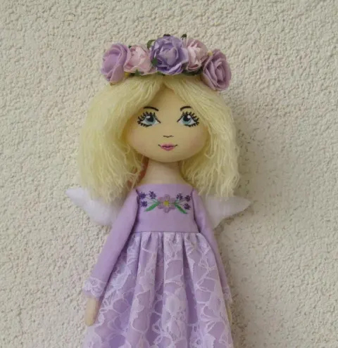 Aniołek lalka szmaciana ręcznie szyta, 30 cm