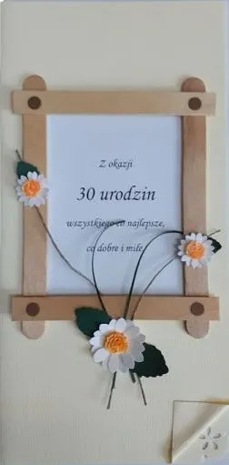Karnet URODZINY - 30 Urodziny rękodzieło DL - 05431