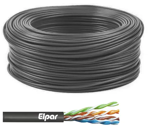 Kabel teleinformatyczny U/UTP kat. 5e PVC skrętka nieekranowana, szary; ELPAR