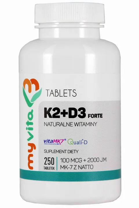 MyVita Witamina K2 MK-7 100mcg + D3 2000IU FORTE 250 tabl