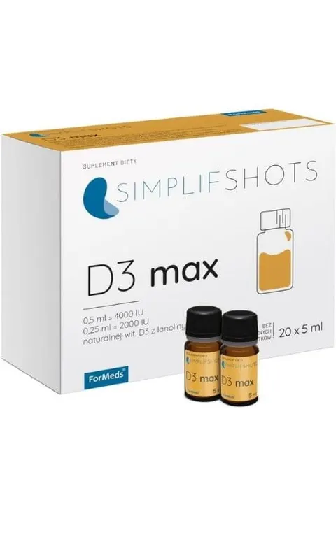 Simplifshots D3 max (1 buteleczka 5ml 40 000 IU) 20 x 5ml Formeds