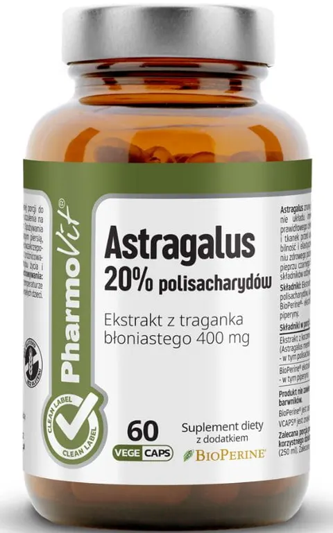 Pharmovit Clean Label Astragalus 20% polisacharydów 60 kapsułek
