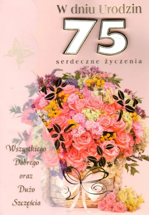 Karnet Urodziny cyfry - 75 (różne wzory) - 17168 5906664002495