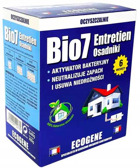Bio 7 - entretien osadniki saszetki 480g bakterie do szamb i oczyszczalni