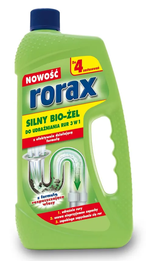 Rorax - silny bio-żel do udrażniania rur 3 w 1 1000 ml