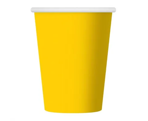 Kubeczki pap. jednokolorowe żółte 250 ml 6 szt