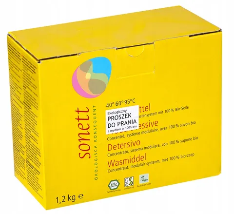 Sonett - ekologiczny proszek do prania z mydłem w 100% biodegradowalnym 1,2 kg