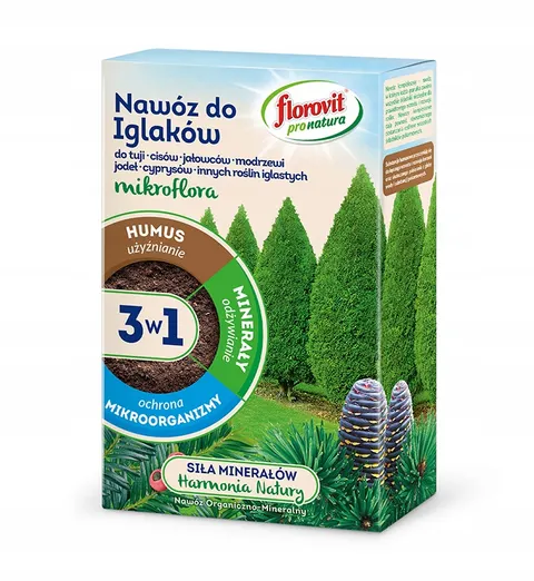 Florovit - mikroflora nawóz 3w1 do iglaków tuji cisów 1 kg