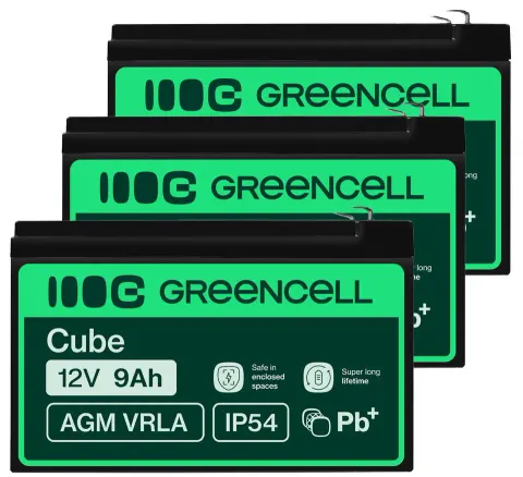 3 x akumulator Green Cell AGM VRLA 12V 9Ah