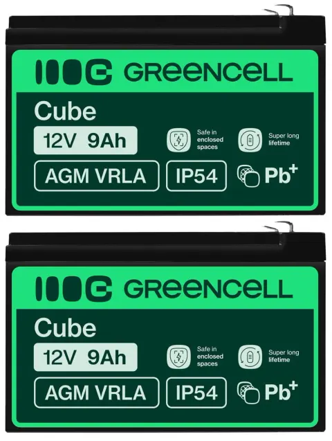 2 x akumulator Green Cell AGM VRLA 12V 9Ah