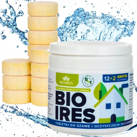 Bioires - tabletki biologiczne 12+2 gratis do szamb i oczyszczalni 5w1