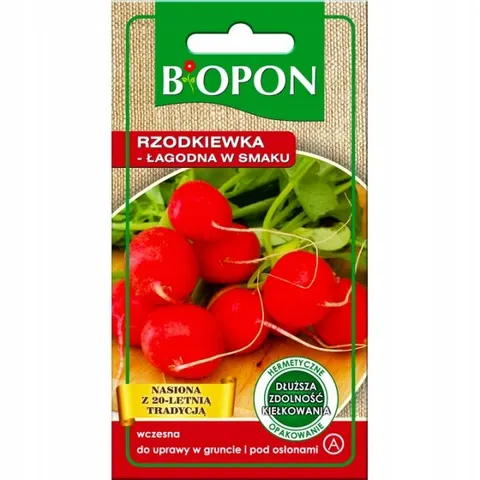 Biopon - nasiona rzodkiewka łagodna w smaku 8g