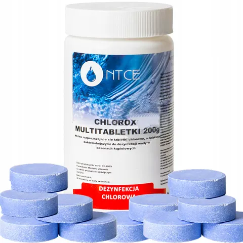 Ntce - chlor do basenu multi tabletki 1kg 5 x 200g chlorox niebieska woda