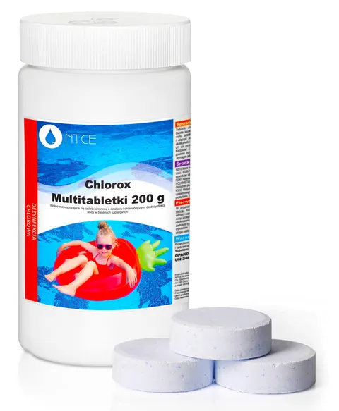 Ntce - chlor do basenu multi tabletki 1kg 5 x 200g chlorox białe