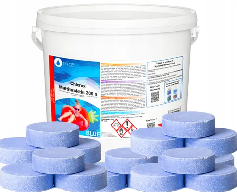 Ntce - chlor do basenu multi tabletki 3kg 15 x 200g chlorox niebieska woda