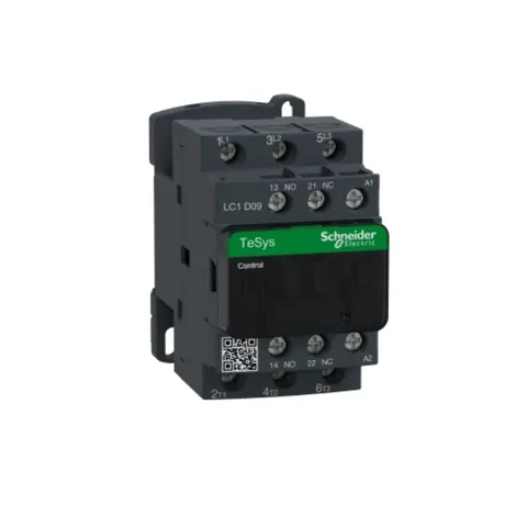 Stycznik mocy TeSys D 3P 9A 4kW AC-3 400V, cewka 24VAC, styki pomocnicze 1NO 1NC (1Z 1R), zaciski śrubowe; LC1D09B7, SCHNEIDER ELECTRIC