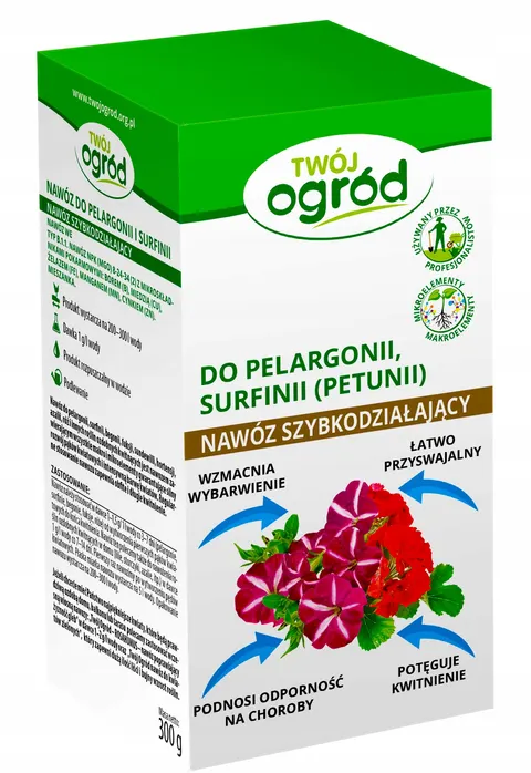 Twój ogród - nawóz do pelargonii, surfinii, petunii 300g