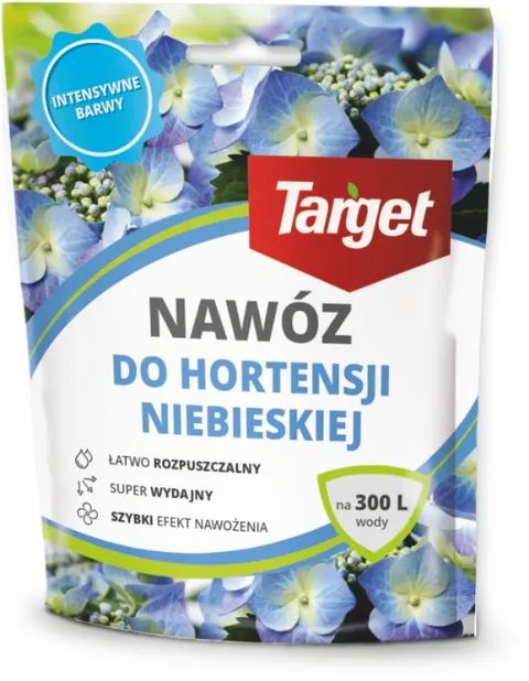 Nawóz do hortensji niebieskiej Intensywne Barwy 150 g – rozpuszczalny nawóz na intensywny kolor kwiatów – Target